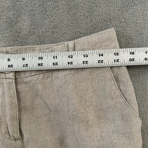 Garnet Hill 100% Linen Straight Leg Pants Women's size 2 Beige Tan Neutral - Picture 5 of 8
